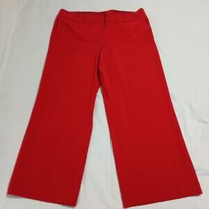 LANE BRYANT The Sophie 20R Red Wide Leg Women's Pants Easy Care Belt Loops